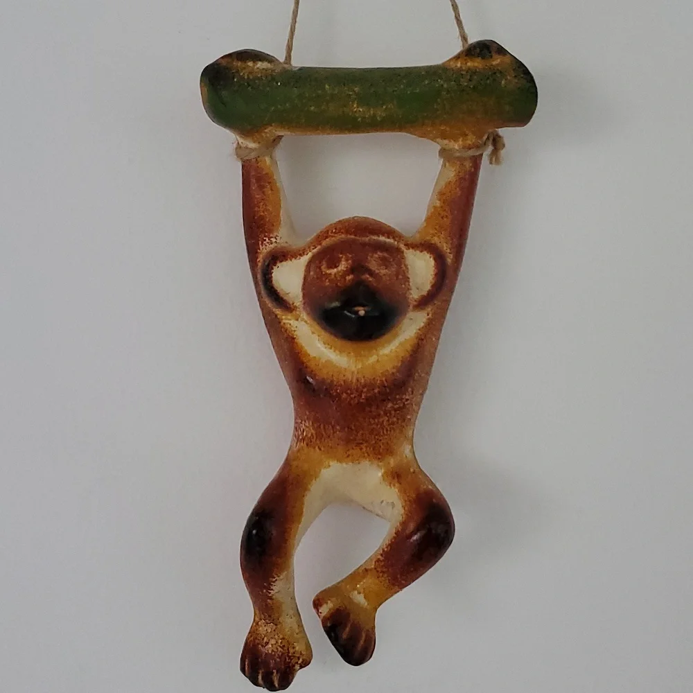 Glazed Clay Hanging Monkey